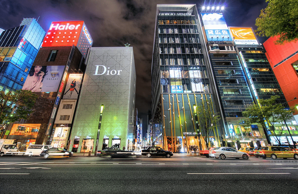 Гинза в Токио - торговые центры